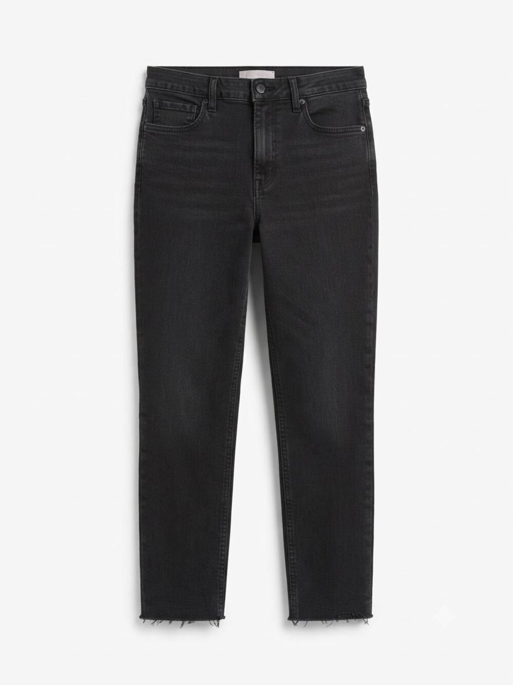 Everlane Black Jeans High Rise Skinny Raw Hem Stretch Denim Pants Size 30 Basic